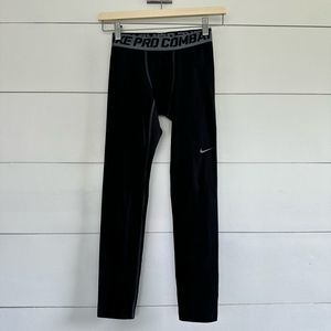 Nike Pro Combat Black kids Compression Tights Size Medium